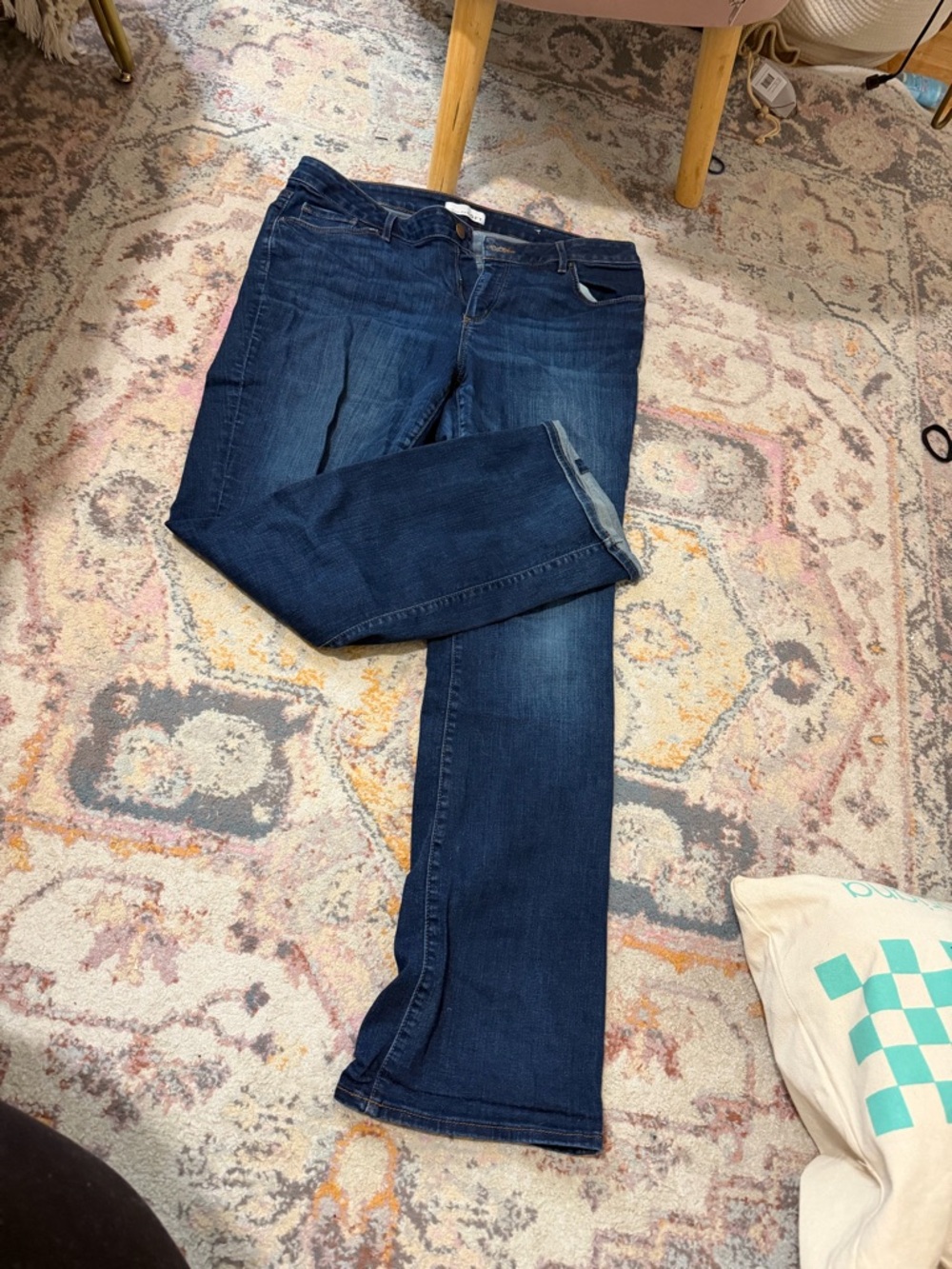 LOFT Dark Blue Boot Cut Jeans